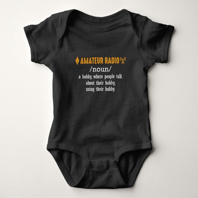 Husband Hobby Amateur Radio Operator Definition Baby Bodysuit (Front)