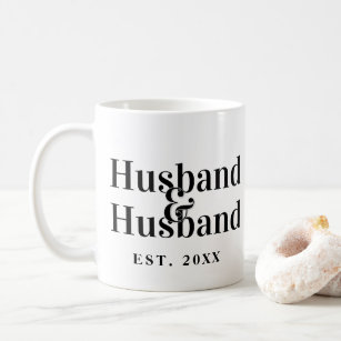 Husband & Husband Gay Marriage with Wedding Date Coffee Mug