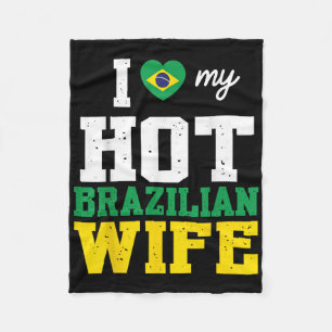 Husband I Love My Hot Brazilian Wife Married Day B Fleece Blanket