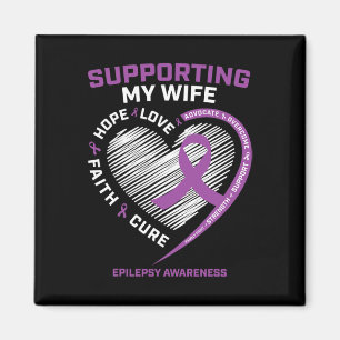 Husband I Wear Purple For My Wife Epilepsy Awarene Magnet