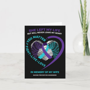 Husband In Memory Of My Wife Suicide Prevention Aw Card