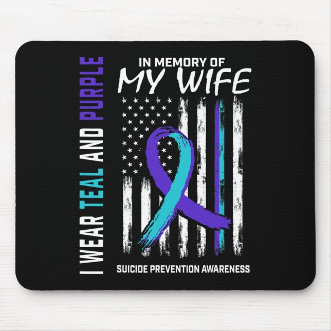 Husband In Memory Of Wife Suicide Awareness Preven Mouse Pad (Front)
