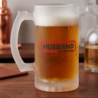 Husband In Training - Engagement Humour Idea - Frosted Glass Beer Mug