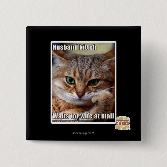 Husband Kitteh 15 Cm Square Badge (Front)