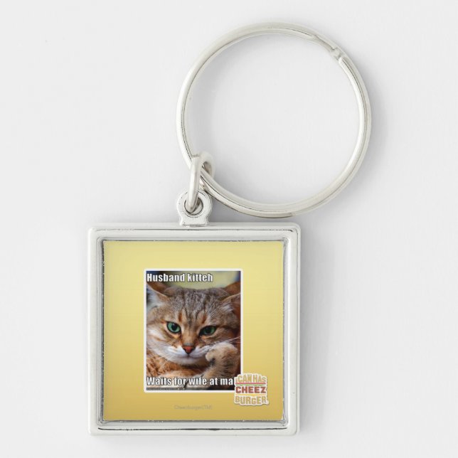 Husband Kitteh Key Ring (Front)