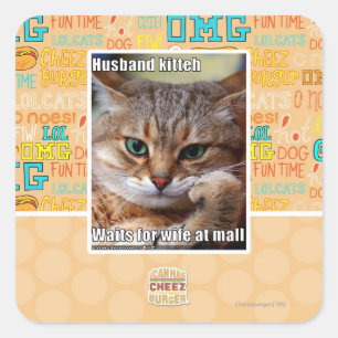 Husband Kitteh Square Sticker
