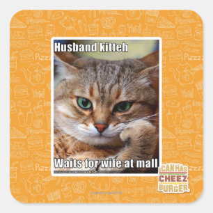 Husband Kitteh Square Sticker