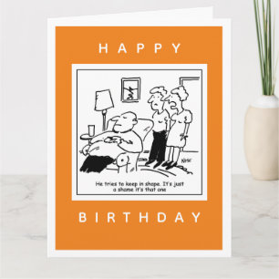 Husband likes to keep in shape Cartoon Card