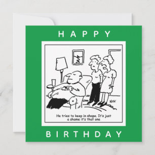 Husband likes to Keep in Shape Cartoon Card