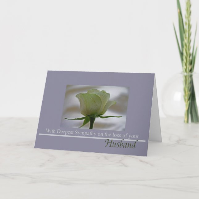 Husband loss Rose sympathy Card (Front)