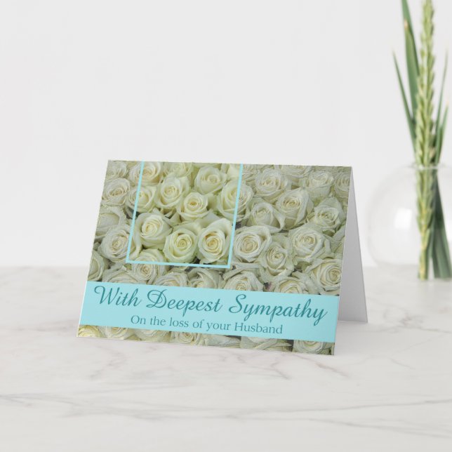 Husband loss Rose sympathy Card (Front)