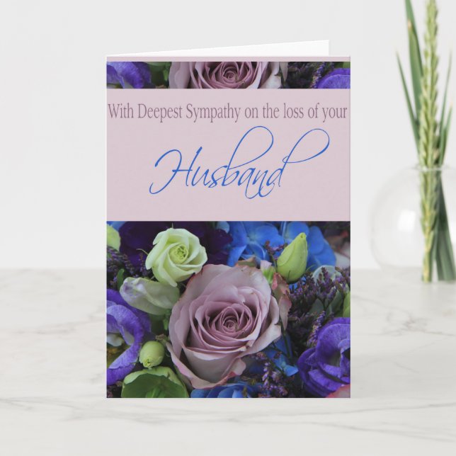 Husband loss Rose sympathy Card (Front)