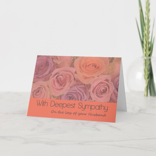 Husband loss Rose sympathy Card (Front)