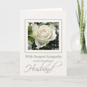 Husband loss Rose sympathy Card