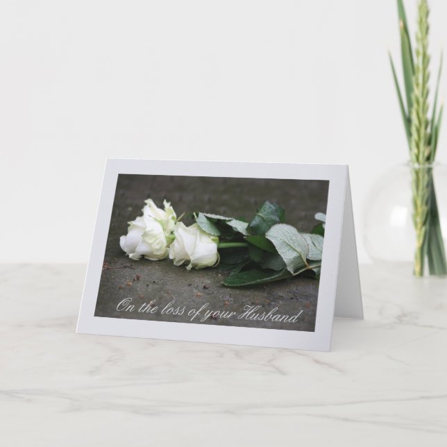 Husband loss Rose sympathy Card (Front)