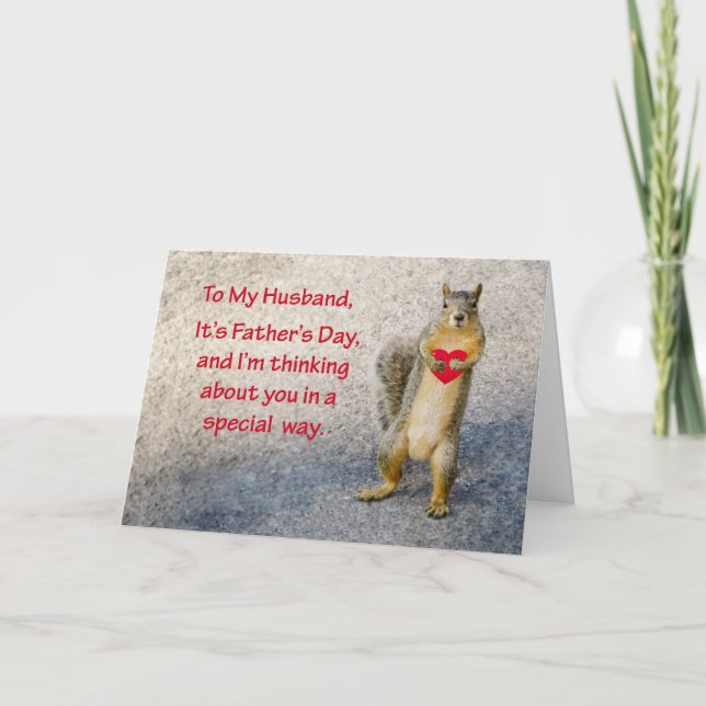 Husband Love on Father's Day Squirrel Card (Front)