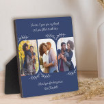 Husband Loving Words 3 Vertical Photo Collage Plaque<br><div class="desc">Stylish photo plaque gift for your husband, partners or someone special or it's just as easy to personalise for a family member. The photo template displays 3 of your favourite photos in vertical format with rounded corners. Lettered with loving wording in clear, handwritten script, which reads "[name] I gave you...</div>