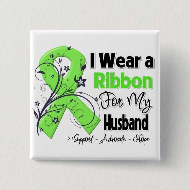 Husband - Lymphoma Ribbon 15 Cm Square Badge (Front)