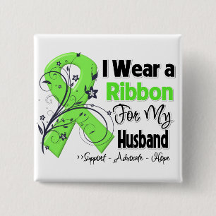 Husband - Lymphoma Ribbon 15 Cm Square Badge