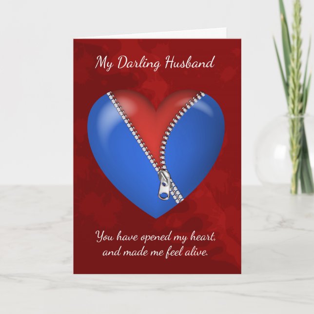 Husband, Modern Valentine's Day Card With Zipper H (Front)