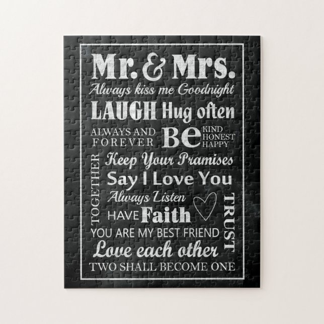 Husband Mr And Mrs Married Jigsaw Puzzle (Vertical)