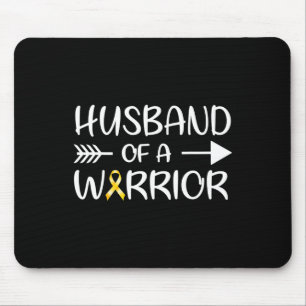 Husband of a Warrior Childhood Cancer Awareness Ri Mouse Pad