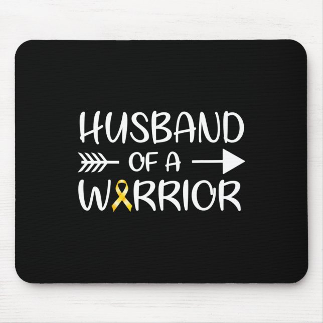 Husband of a Warrior Childhood Cancer Awareness Ri Mouse Pad (Front)