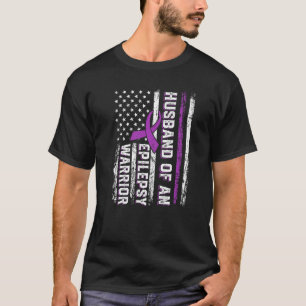 Husband of a Warrior Epilepsy Purple Ribbon Suppor T-Shirt