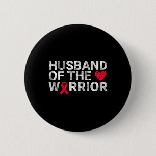 Husband Of The Heart Warrior Heart Disease Awarene 6 Cm Round Badge