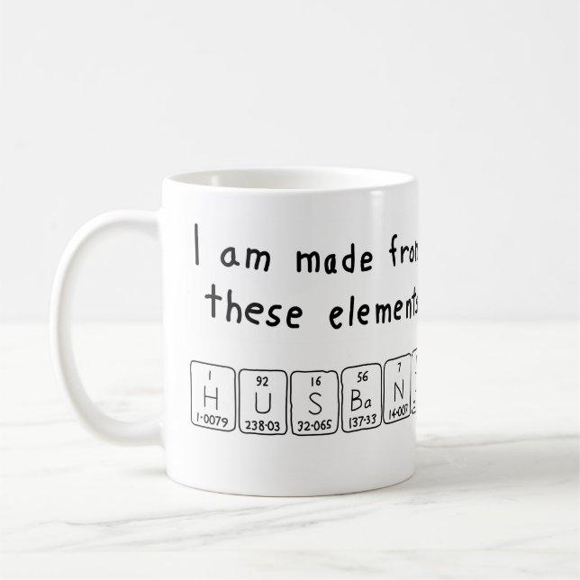 Husband periodic table name mug (Left)