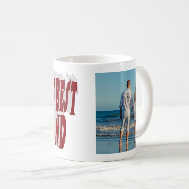 Husband Photo with burgundy text  Coffee Mug (Front Right)