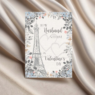 Husband Romantic Valentines Day Eiffel Tower Card