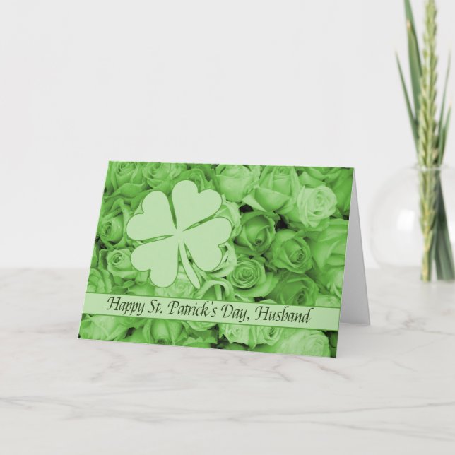 Husband St. Patrick's Irish roses Card (Front)