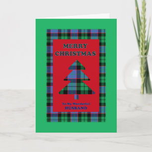 Husband, Tartan Christmas Tree Holiday Card