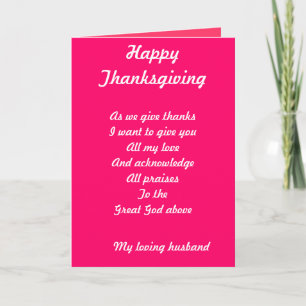 Husband thanksgiving cards