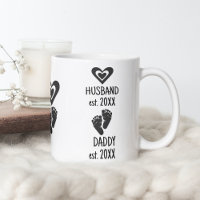 Husband to Daddy New Dad Date Cute Baby Feet Heart