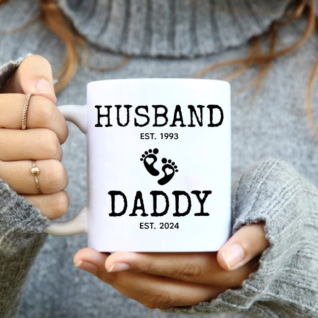 Husband to Daddy Pregnancy Reveal Trendy Coffee Mug (Husband to Daddy Pregnancy Reveal Trendy Coffee Mug)