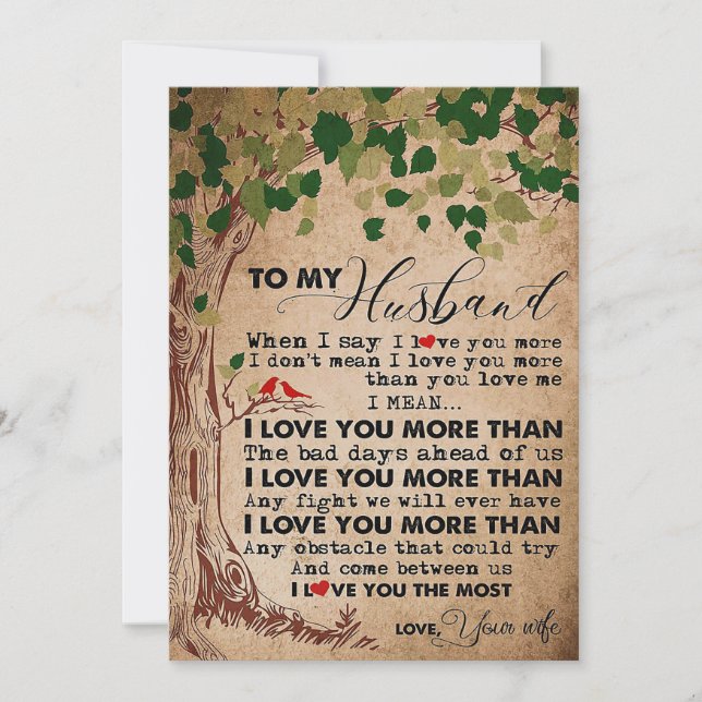 Husband To My Husband I Love You More Holiday Card (Front)