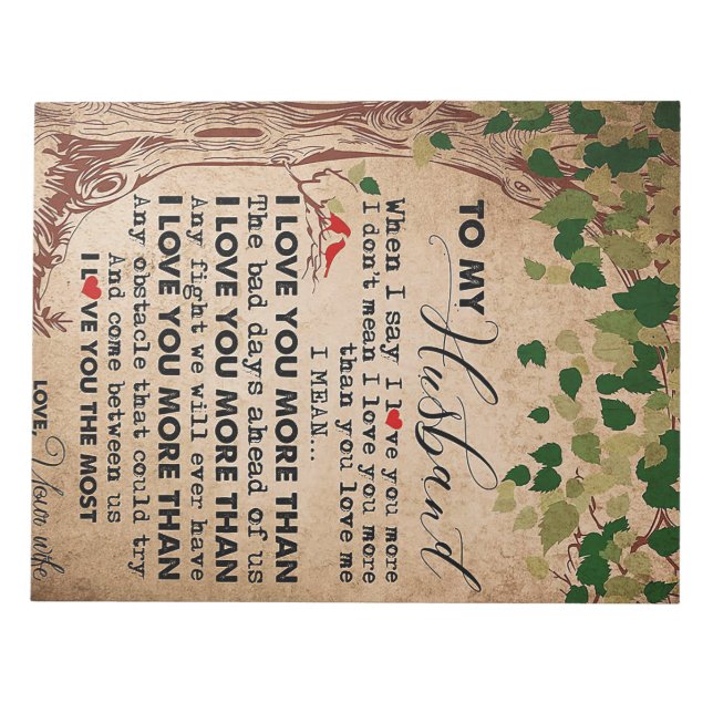 Husband To My Husband I Love You More Notepad (Front)