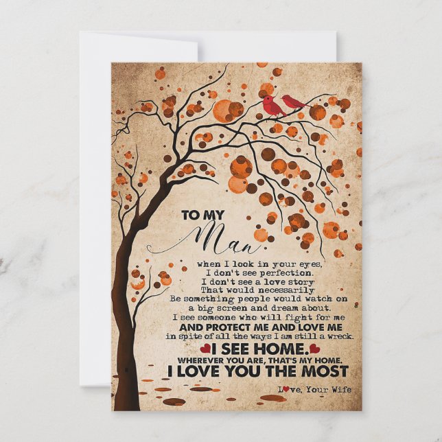Husband To My Husband I See Home Invitation (Front)