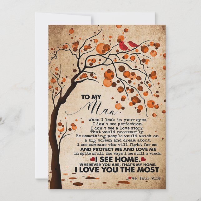 Husband To My Husband I See Home Thank You Card (Front)