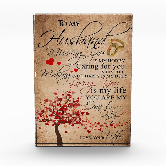 Husband To My Husband Missing You Photo Block (Front)