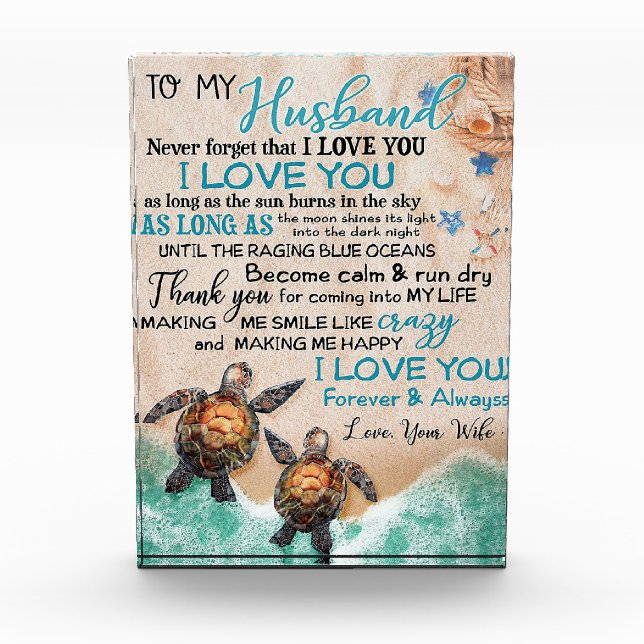 Husband To My Husband Turtle Photo Block (Front)