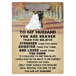 Husband To My Husband You Are Sunshine Clipboard