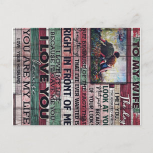 Husband To My Wife Letter   Love Quotes Gift Announcement Postcard