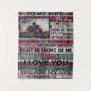 Husband To My Wife Letter   Love Quotes Gift Tapestry