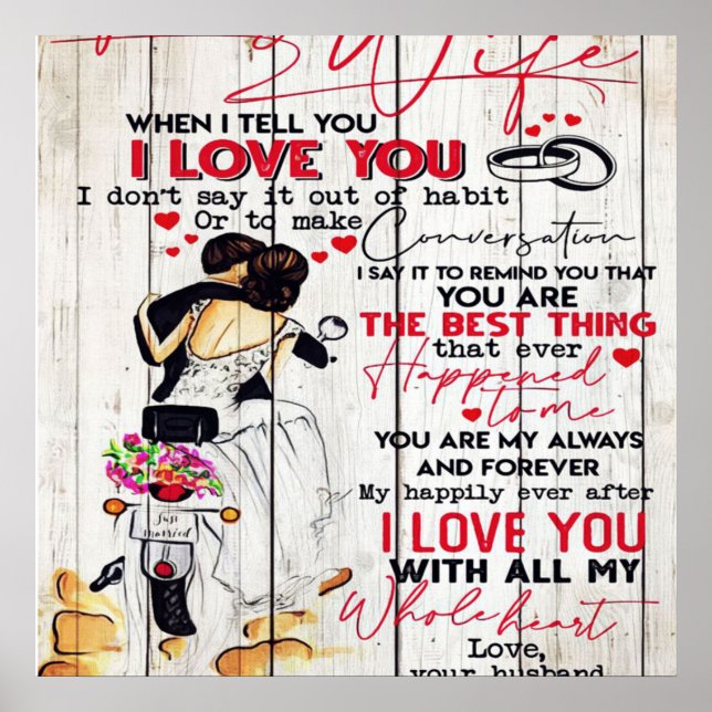 Husband To My Wife Letter | Lovely Present | Poster (Front)