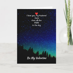 Husband Valentine Love you more than all Stars Holiday Card