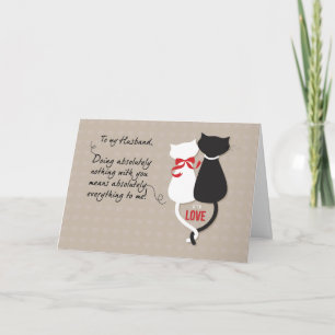 Husband Wedding Anniversary Black and White Cats Card