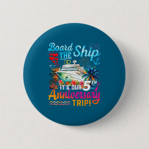Husband Wife 5th Marriage Anniversary Artwork 6 Cm Round Badge